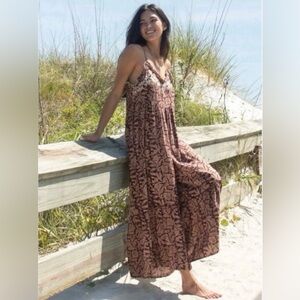 Natural Life Harley Floral Wideleg Jumpsuit Size XL NWT Boho Hippie